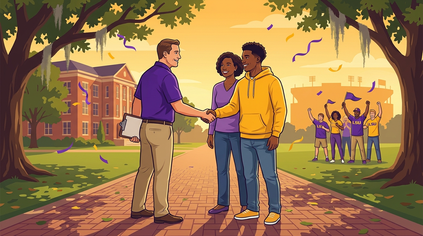 Illustration of LSU recruiting weekend atmosphere
