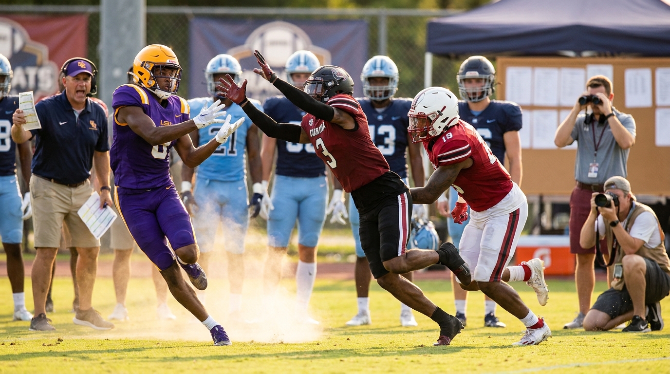 SEC recruiting action scene