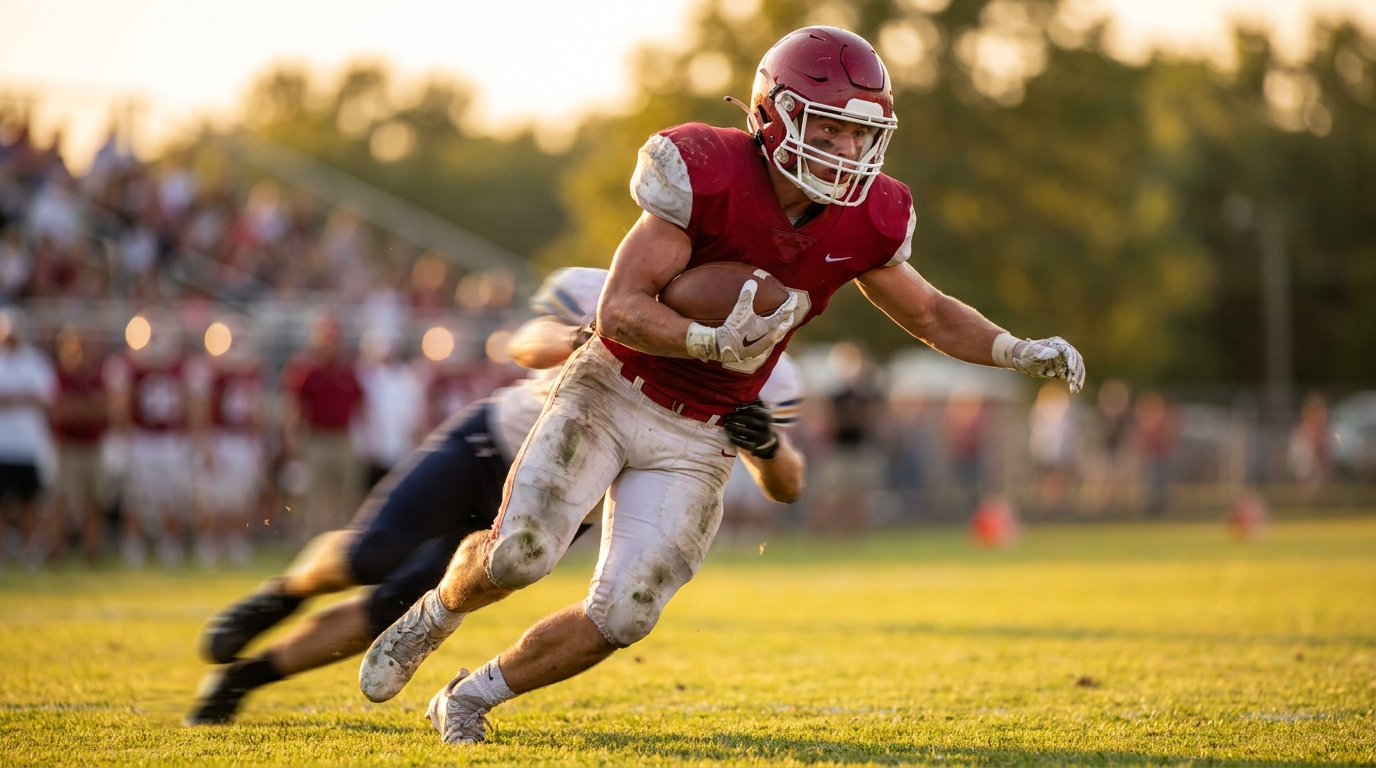 Tai Phillips breaking tackle in action running back shot