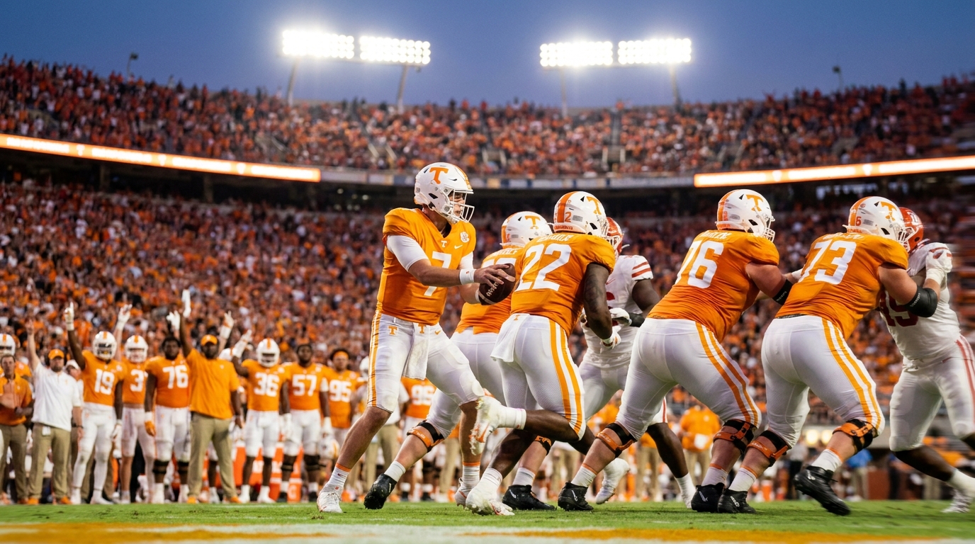 Tennessee Volunteers players in game action