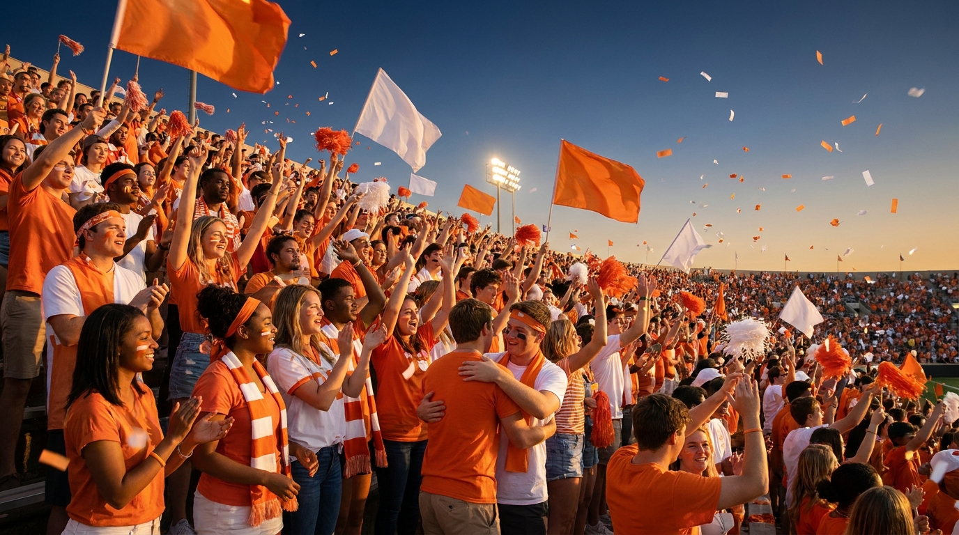 Tennessee Volunteers fans celebrating at a live game