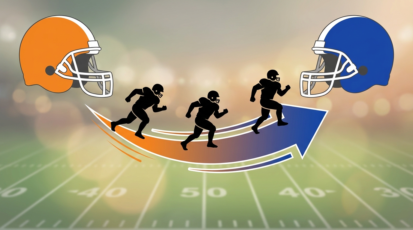Stylized image representing transfer impact of offensive linemen